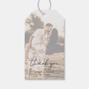 Rustikale Schrift Foto Moderne Hochzeit Geschenkanhänger