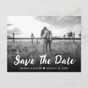 Rustikale Schrift Hochzeit Save The Date Postkarte