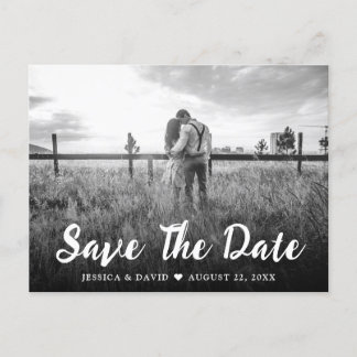 Rustikale Schrift Hochzeit Save The Date Postkarte