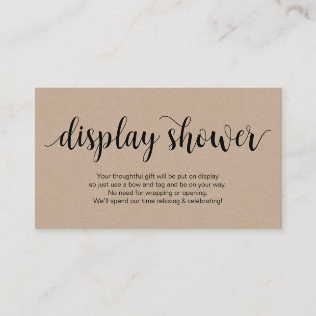 Rustikale Schrift, rustikale Kraft, Display-Dusche Begleitkarte (Vorderseite)