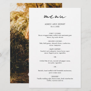 Rustikale Schriftart Foto Moderne Hochzeitsmenü