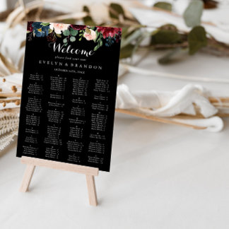 Rustikale schwarze botanische Alphabetische Seekar Poster