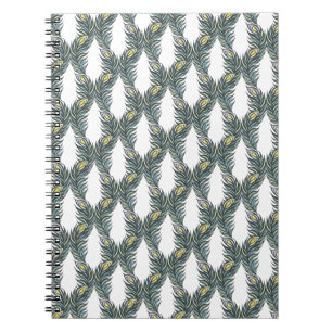 Rustikale schwarze, grüne und weiße Pfauenfedern Notizblock