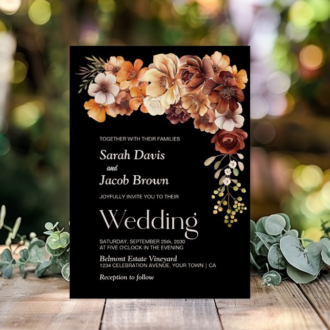 Rustikale Schwarze Hochzeit Einladung (Von Creator hochgeladen)