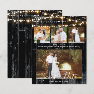 Rustikale Schwarze Holz & Lichter 4 Foto Save-the-