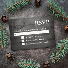 Rustikale schwarze Holzzeichenleuchten RSVP-Karte RSVP Karte
