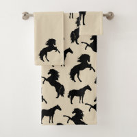 Rustikale schwarze PferdeSilhouetten u. -Taupe