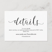Rustikale schwarze Schrift, Angaben zur Hochzeit, 