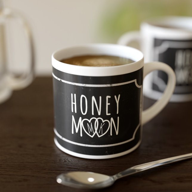 Rustikale Schwarze Tafel-Hochzeits-Espressotasse Espressotasse (Perfect espresso cup for the newlyweds. Just add your initials)