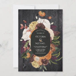 Rustikale Schwarzwald-Herbstblumenzeremonie Einladung