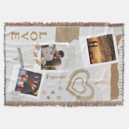 Rustikale Scrapbook-Romantik mit Herzen und Blumen Decke