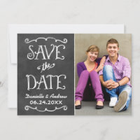 Rustikale Script Chalkboard Wedding Black