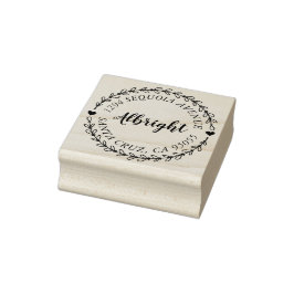 Rustikale Script & Hand Drawn Wreath-Rücksendeadre Gummistempel