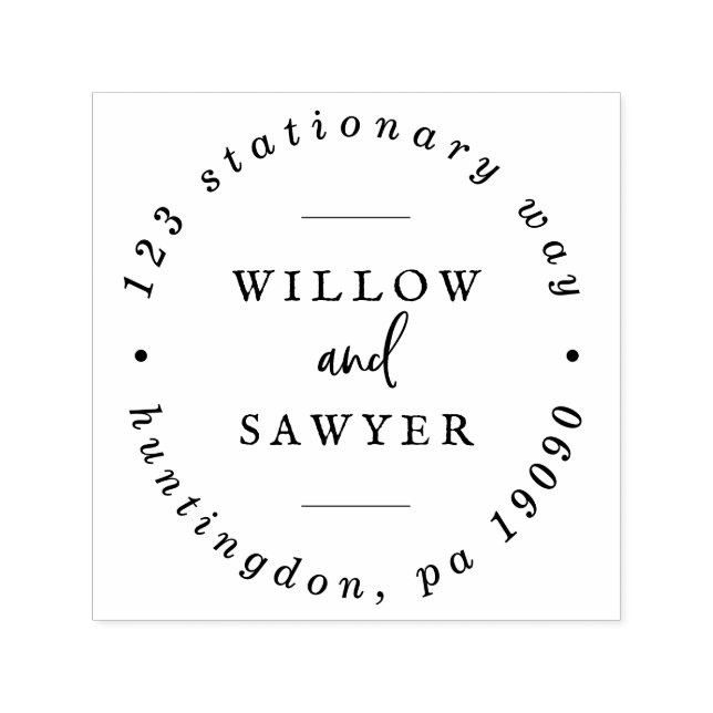 Rustikale Script-Wedding-Circuit-Adresse Permastempel (Design)