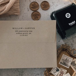 Rustikale Script-Wedding-Rücksendeadresse Permastempel