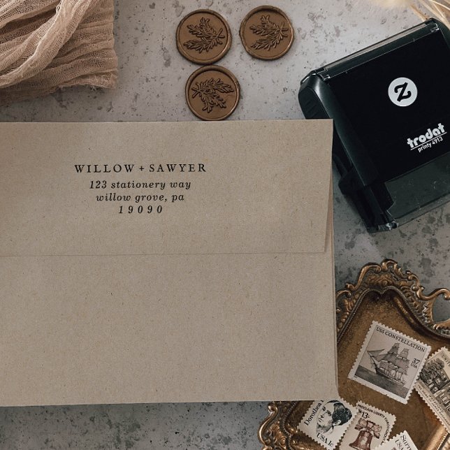 Rustikale Script-Wedding-Rücksendeadresse Permastempel (Von Creator hochgeladen)