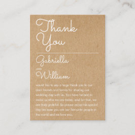 Rustikale Script Wedding Vielen Dank Empfang Card Platzkarte