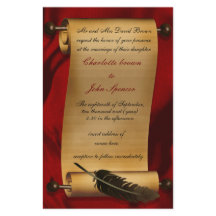 Rustikale Scroll Red Wedding Einladung