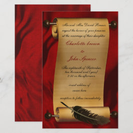 Rustikale Scroll Red Wedding Einladung