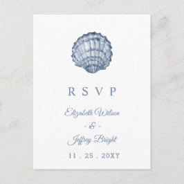 Rustikale Seashells Marine Ocean Beach Wedding UAW Einladungspostkarte