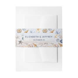 Rustikale Seashells Ocean Sea Summer Beach Hochzei Einladungsbanderole