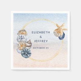 Rustikale Seashells Ocean Sea Summer Beach Hochzei Serviette