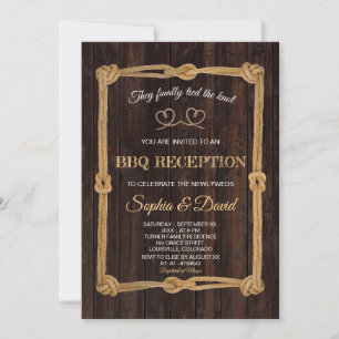 Rustikale Seil Hochzeit BBQ-Rezeption Einladung