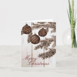 Rustikale Sepia Minimalistisch frohe Weihnachtsfei Karte