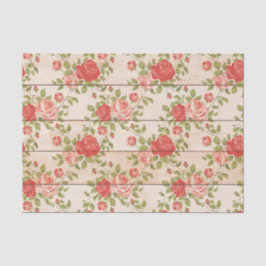 Rustikale Shabby-Rose Holzlatten Seidenpapier