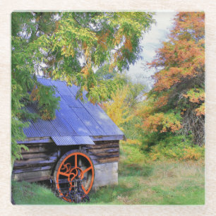 Rustikale Shedlandschaft Glasuntersetzer