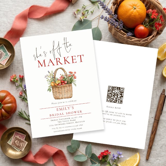 Rustikale Sie ist vom Markt QR-Code Hochzeit Einladung (Von Creator hochgeladen)