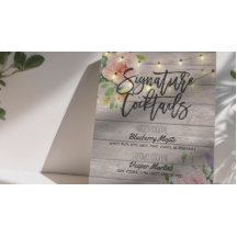 Rustikale Signature Cocktail Drink Menü Hochzeitsd