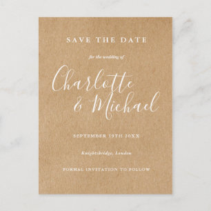 Rustikale Signature-Hochzeit-Save-the-Date-Karte Postkarte