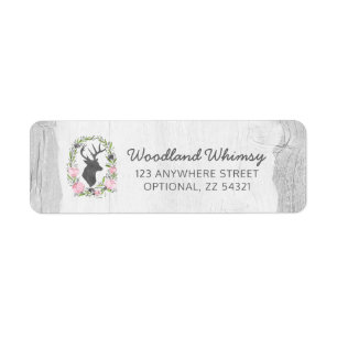 Rustikale Silhouette Hirsche Rücksendeadresse