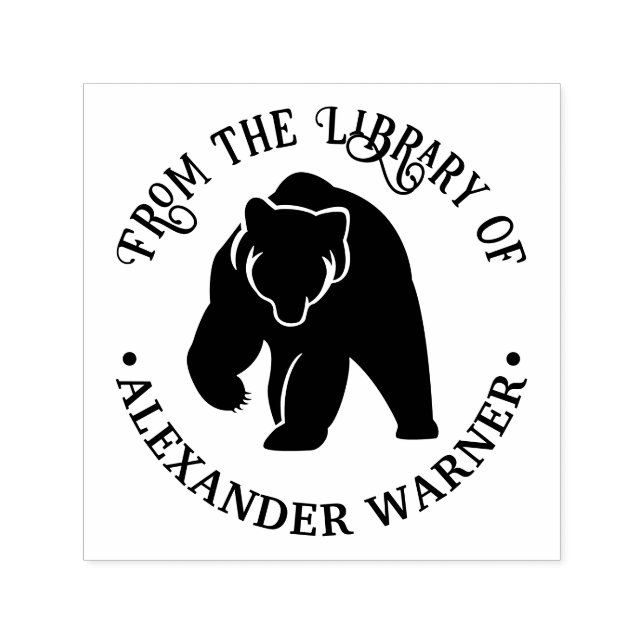 Rustikale Silhouette Nr. 2, Round Library Book Nam Permastempel (Design)