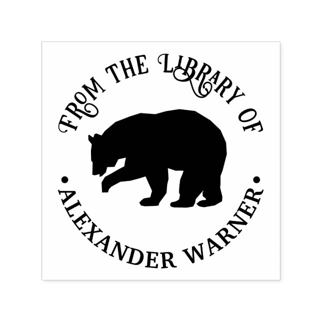 Rustikale Silhouette Nr. 3 Round Library Book Name Permastempel (Design)