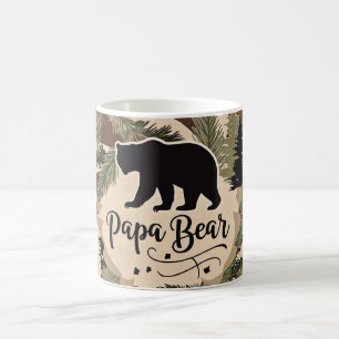Rustikale Silhouette Papa Bear Außenbereich Vintag Kaffeetasse