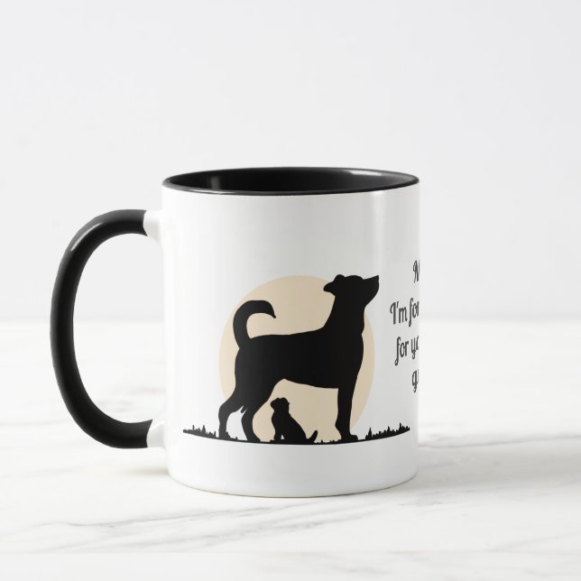 Rustikale Silhouette von Mama & Pup mit Emotionale Tasse (Links)