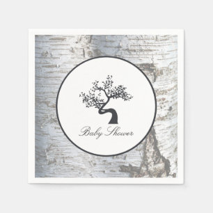 Rustikale Silver Birch Tree Babydusche Serviette