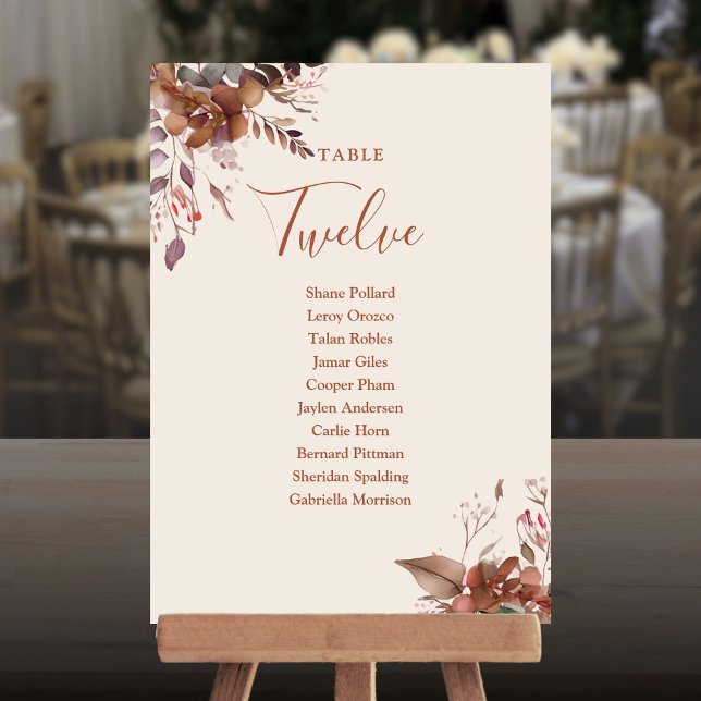 Rustikale Sitzplanung Tischnummer (Rustic Floral Seating Plan Table Number)
