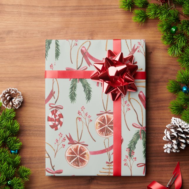 Rustikale skandinavische Vegetation & Wasserfarben Geschenkpapier (Von Creator hochgeladen)