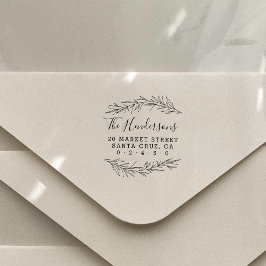 Rustikale Skriptfamilie Name Botanische Rücksendea Gummistempel