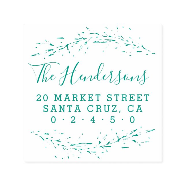 Rustikale Skriptfamilie Name Botanische Rücksendea Permastempel (Design)