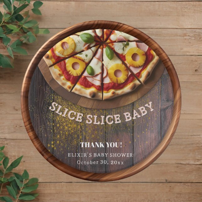 Rustikale Slice Slice Pizza Babydusche Pappteller (Von Creator hochgeladen)