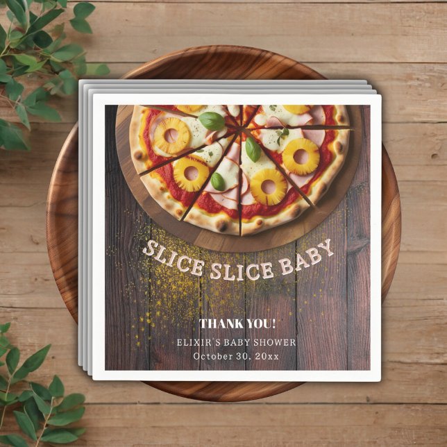 Rustikale Slice Slice Pizza Babydusche Serviette (Von Creator hochgeladen)