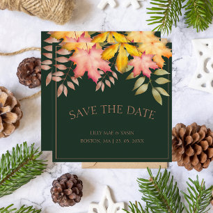 Rustikale Smaragdgrüne Herbstwoche Save The Date