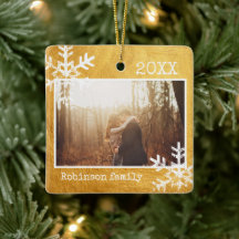 Rustikale Snowflake-Familie Gold