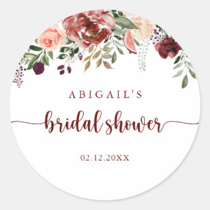 Rustikale Sommer-Blumen-Hochzeitsdusche Favor  Runder Aufkleber