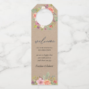 Rustikale Sommer Floral Flasche Hanger Tags Flaschenanhänger