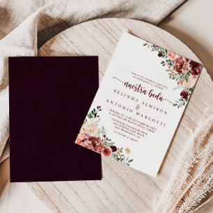 Rustikale Sommerblumennuestra Boda Wedding Einladung